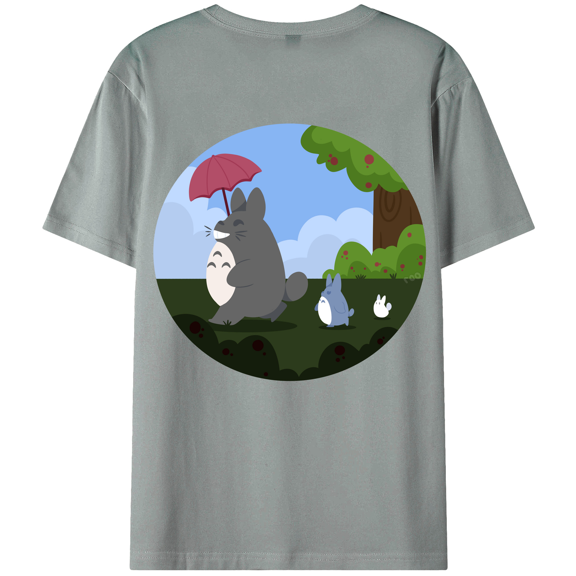 （画像用） となりのトトロ 草壁メイ 草壁サツキ My Neighbor Totoro Satsuki Kusakabe Mei Kusakabe 綿100％ メンズ半袖Tシャツ（バックプリント） 通気性